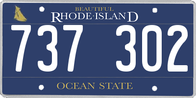 RI license plate 737302