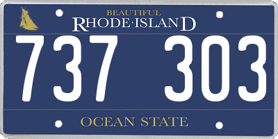 RI license plate 737303