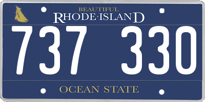RI license plate 737330