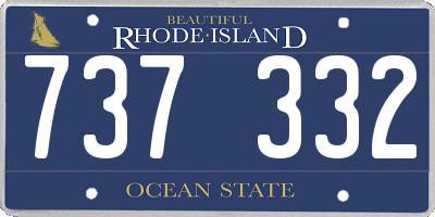 RI license plate 737332