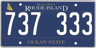 RI license plate 737333