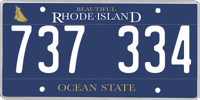 RI license plate 737334