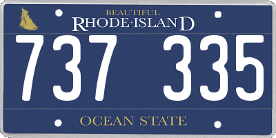 RI license plate 737335