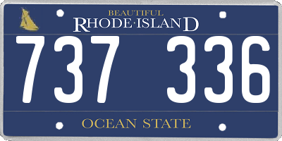 RI license plate 737336