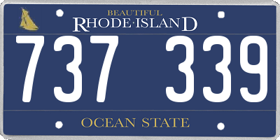 RI license plate 737339