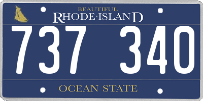 RI license plate 737340