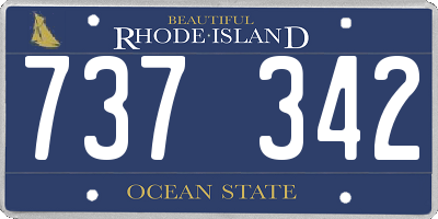 RI license plate 737342