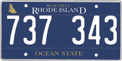 RI license plate 737343