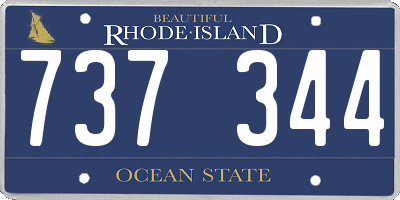RI license plate 737344