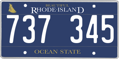 RI license plate 737345