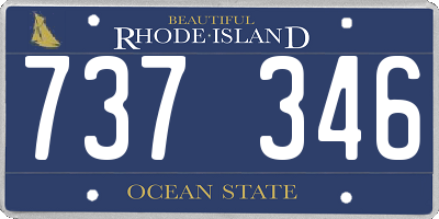 RI license plate 737346