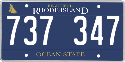RI license plate 737347