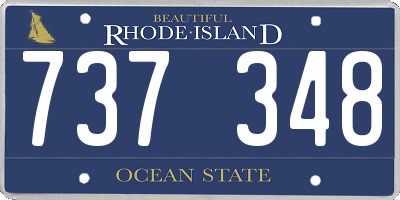 RI license plate 737348