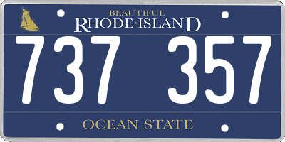 RI license plate 737357
