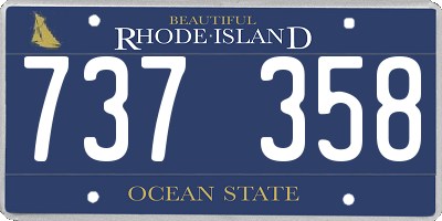 RI license plate 737358