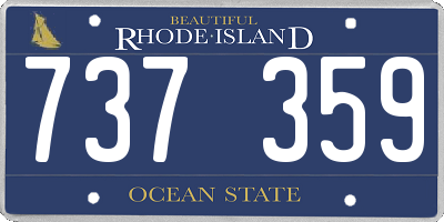 RI license plate 737359