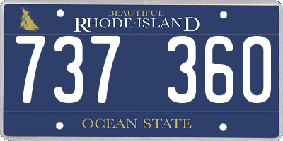 RI license plate 737360