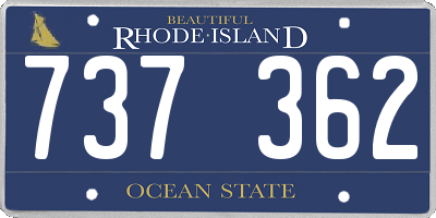 RI license plate 737362
