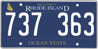 RI license plate 737363