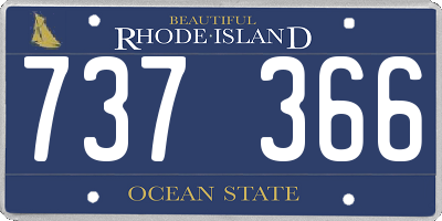 RI license plate 737366