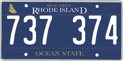 RI license plate 737374