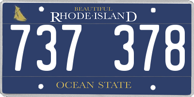 RI license plate 737378