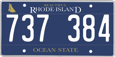 RI license plate 737384