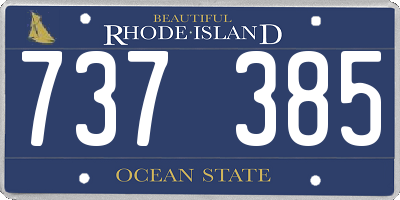 RI license plate 737385