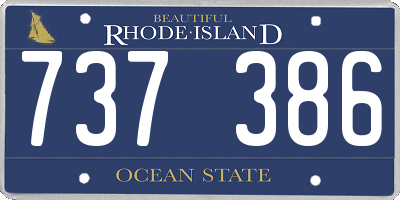 RI license plate 737386