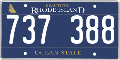 RI license plate 737388