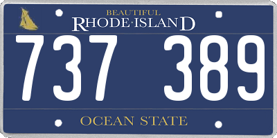 RI license plate 737389