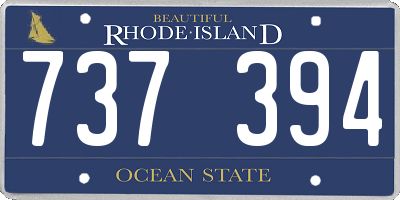 RI license plate 737394