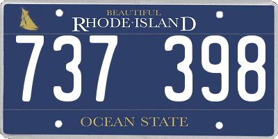 RI license plate 737398