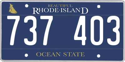 RI license plate 737403