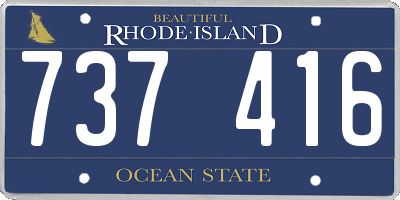 RI license plate 737416