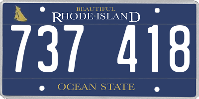 RI license plate 737418