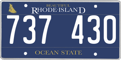 RI license plate 737430