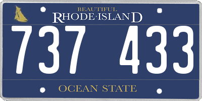 RI license plate 737433