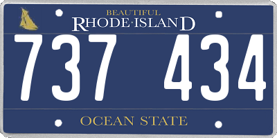 RI license plate 737434