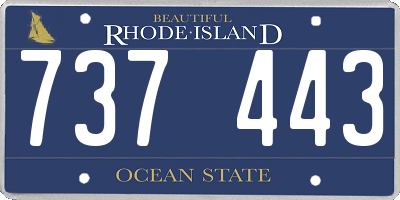 RI license plate 737443