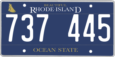 RI license plate 737445