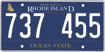 RI license plate 737455