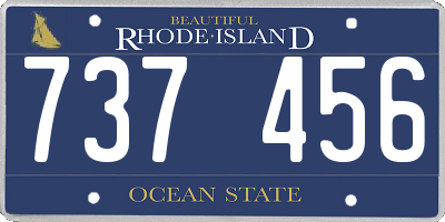 RI license plate 737456