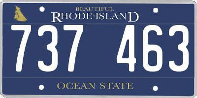 RI license plate 737463