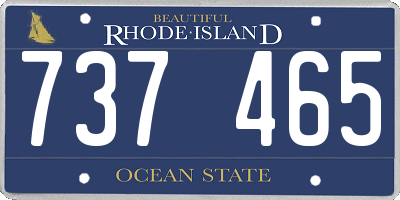RI license plate 737465