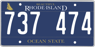 RI license plate 737474