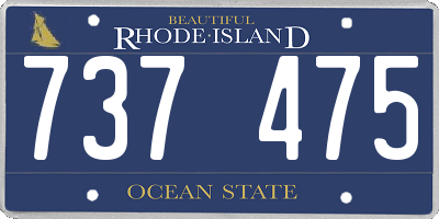 RI license plate 737475