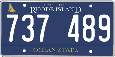 RI license plate 737489