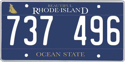RI license plate 737496