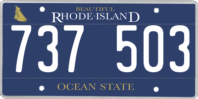 RI license plate 737503